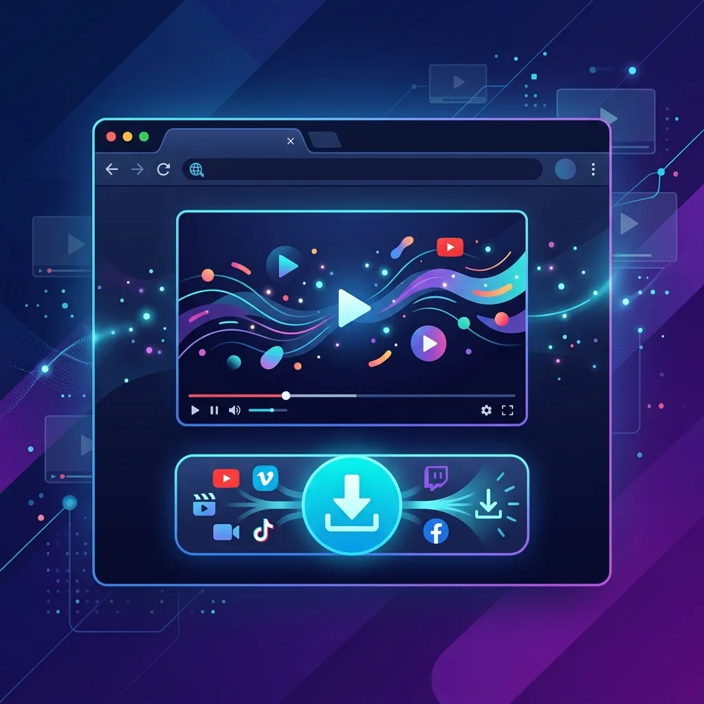 A highly detailed scene showing a person using a tech device for video downloader related to What Exactly Is Time Code Transcription?